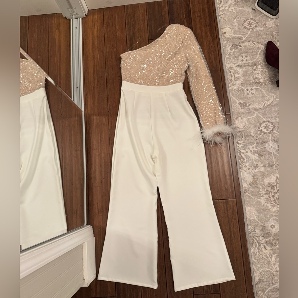Sequin One Shoulder Jumpsuit
